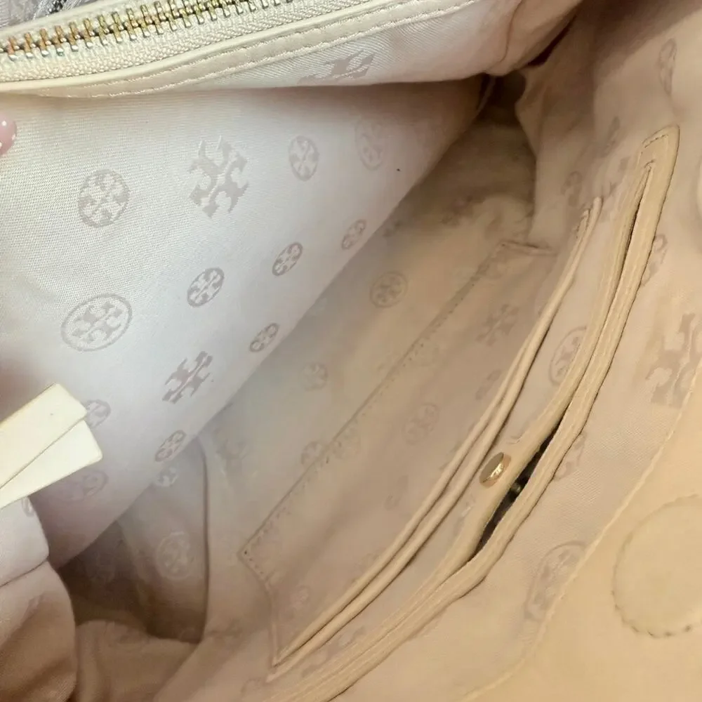 TORY BURCH Quilted‎ Leather Chain Tote Bag Pink Shoulder Purse Classic Luxury